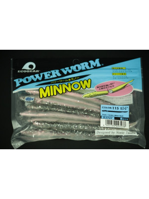 5.5" Minnow  - 115 Pearl / Smoke Glitter