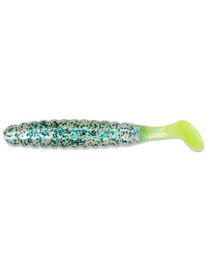 1.5" Crappie Grub - Baby Bass / Chartreuse Tail