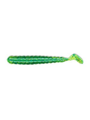 3" Bass Grub - Chartreuse with Blue